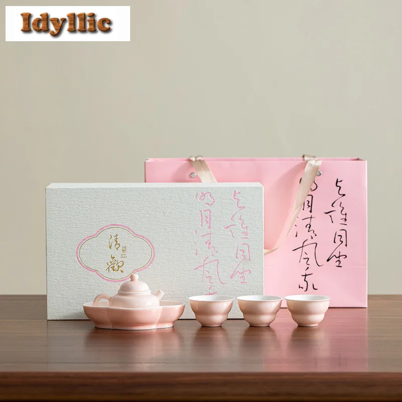 

Women Pink Tea Set Complete Set Japanese Tea Tools Set Tea Ceremony Set Household Teapot And Tea Cup Set Tea Items Supplies