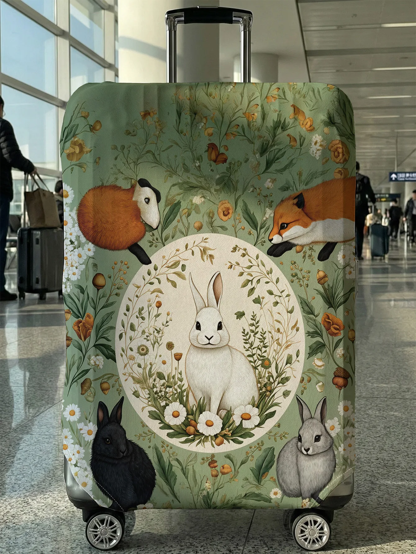 

Защитный чехол для багажа Green Forest Animal Flower, подходит для чемоданов размером 18-32 дюйма, чехлы для ручек чемоданов, аксессуары для путешествий.