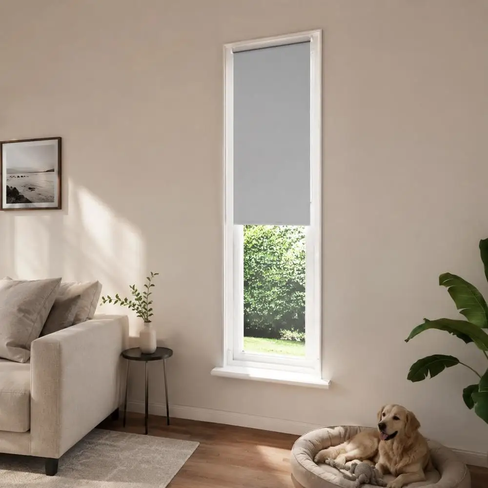 Store enrouleur occultant - Gris clair, 50x230cm, largeur du tissu 45,7cm, pour usage domestique et bureau