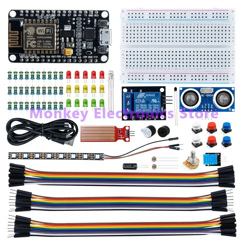 

ESP8266 WIFI IoT Development Board Starter Kit for R3 Breadboard WiFi Sensor DIY Development Kit Relay Module Water Level Sensor
