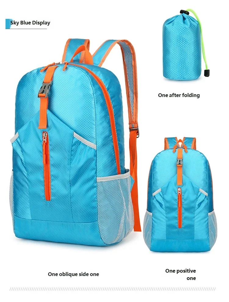 All-in-One Outdoor Backpack Waterproof Foldable Lightweight Shoulder Bag 32L Packable Rucksack Camping Outdoor Hiking Daypack