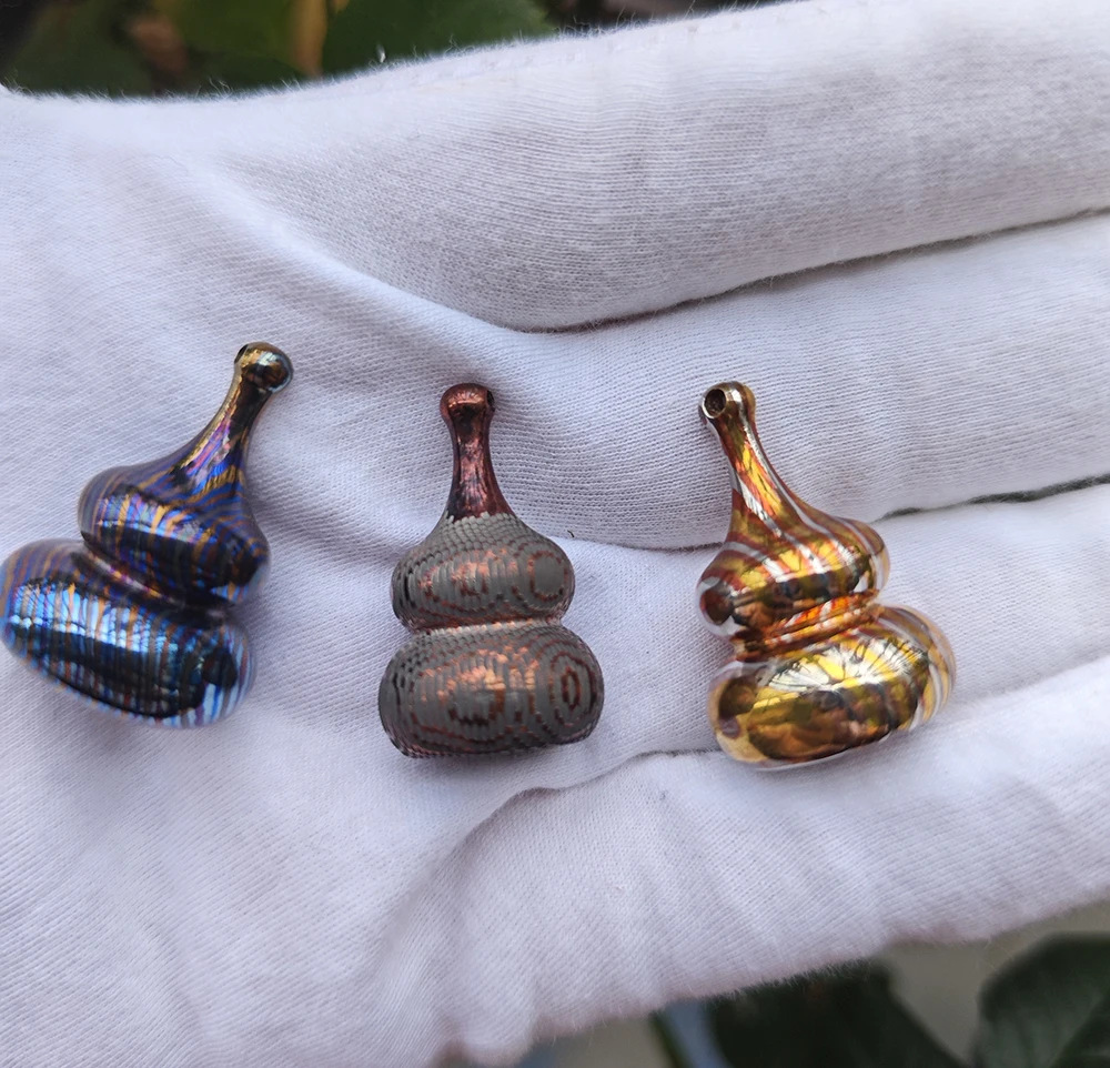 1 Piece Titanium Damascus , Brass damascus , Superconductor Gourd Creative EDC Necklace Pendant