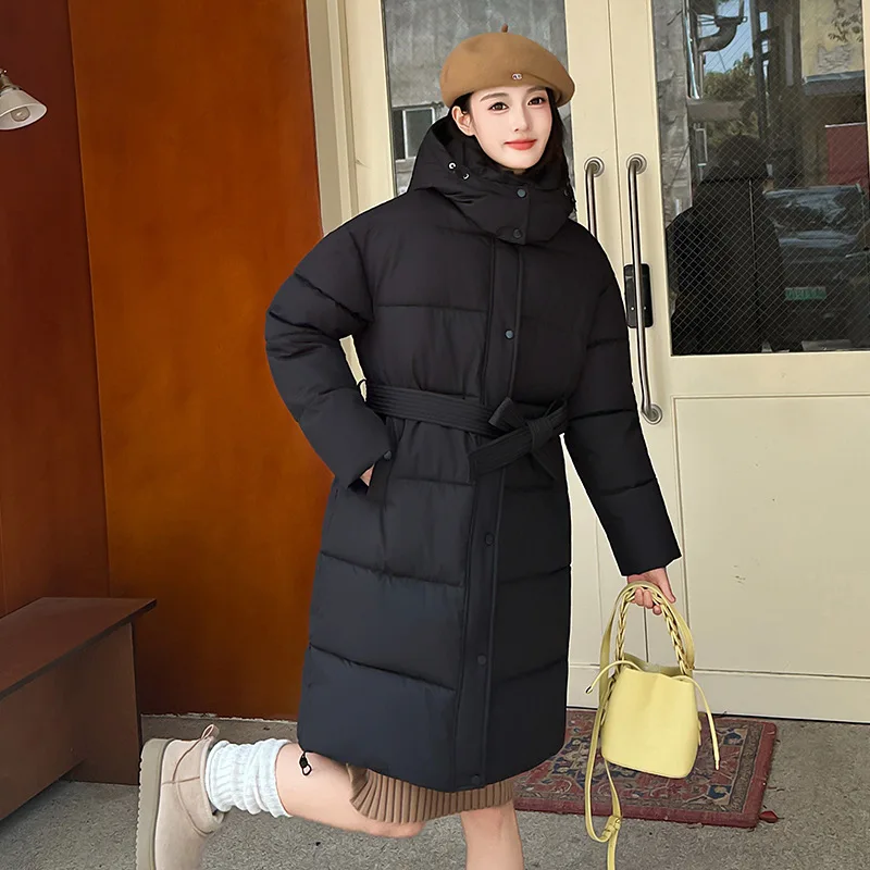 Korean Fashion 2026 Winter New Solid Color Long Sleeve Hooded Cotton Jacket Women's Fashion Versatile Simple Warm Casual Jacket