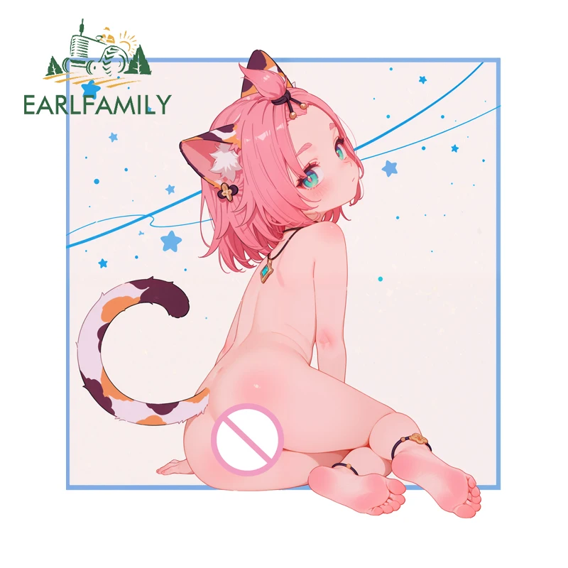 

EARLFAMILY Original Cute Girl Poster Car Sticker Kawaii Truck Waterproof Notebook Decal Creative Computer Cooler Decoration