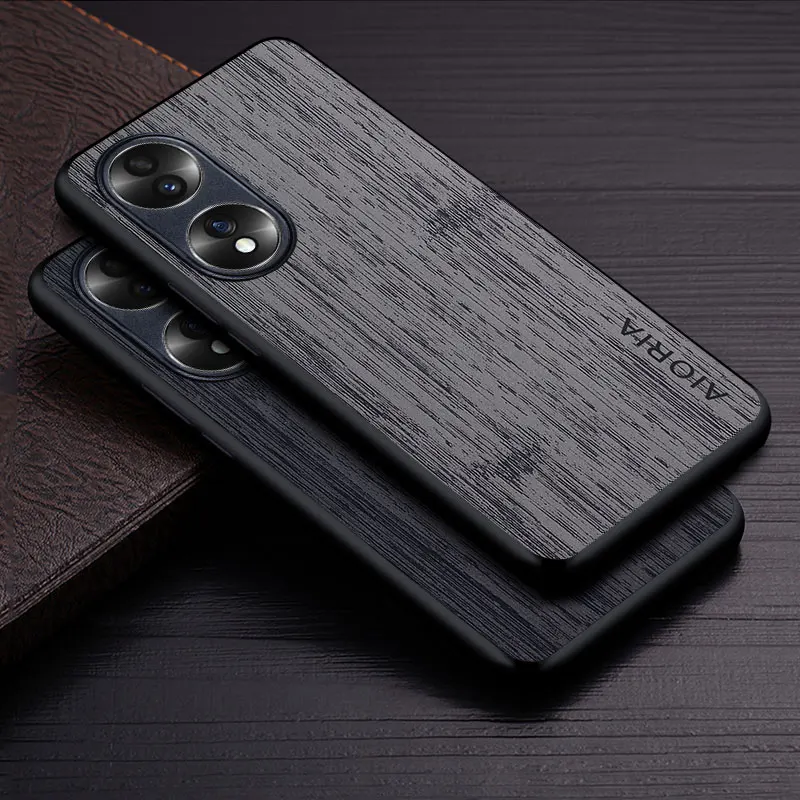 Etui na Honor 70 5G funda z drewna bambusowego skórzane etui na telefon luksusowe coque dla huawei honor 70 Case capa