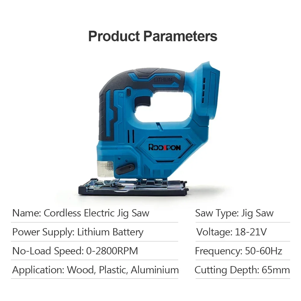 Electric Jigsaw Cordless Jig Saw Variable Speed Portable Multi-Function Woodworking Electric Power Tool for Makita 18V Battery