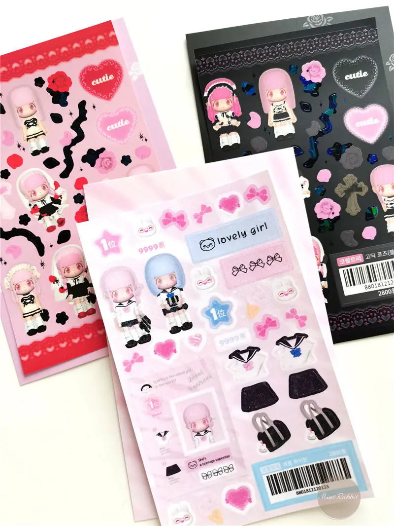 SKYSONIC BOBO Coral Full Set Serie Dekorative Aufkleber Sweet Girl Sub Koreanische DIY Aufkleber Journal Junk Agenda Schreibwaren Suppl – Detail 25