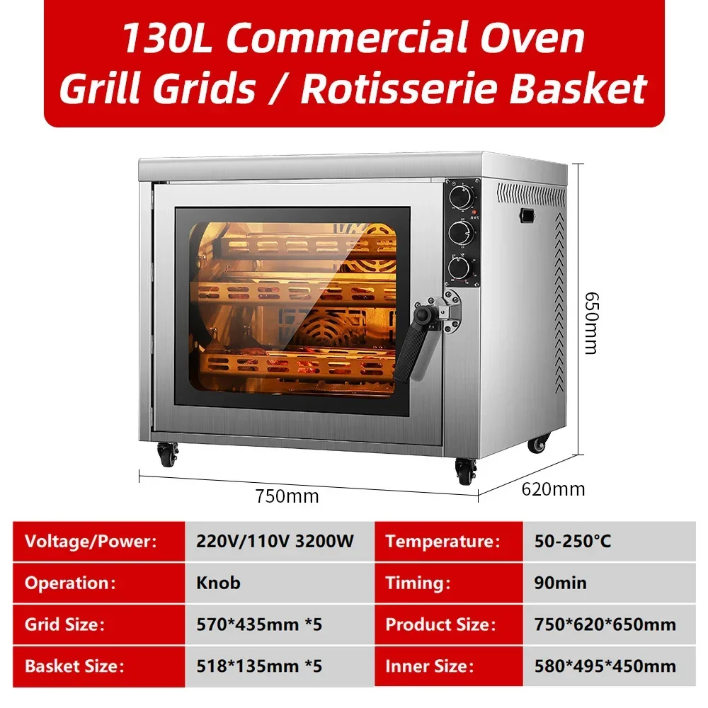 Microwave Convectional Designed Double Tempered Glass Door Commercial Electric CONVECTION OVEN For Open Kitchen Bakeries