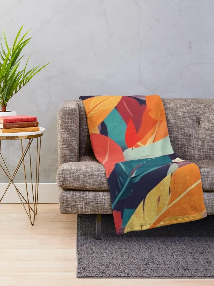 Beautiful colorful bird feather design Throw Blanket Flannel Hairy Quilt Sofa Quilt Blankets