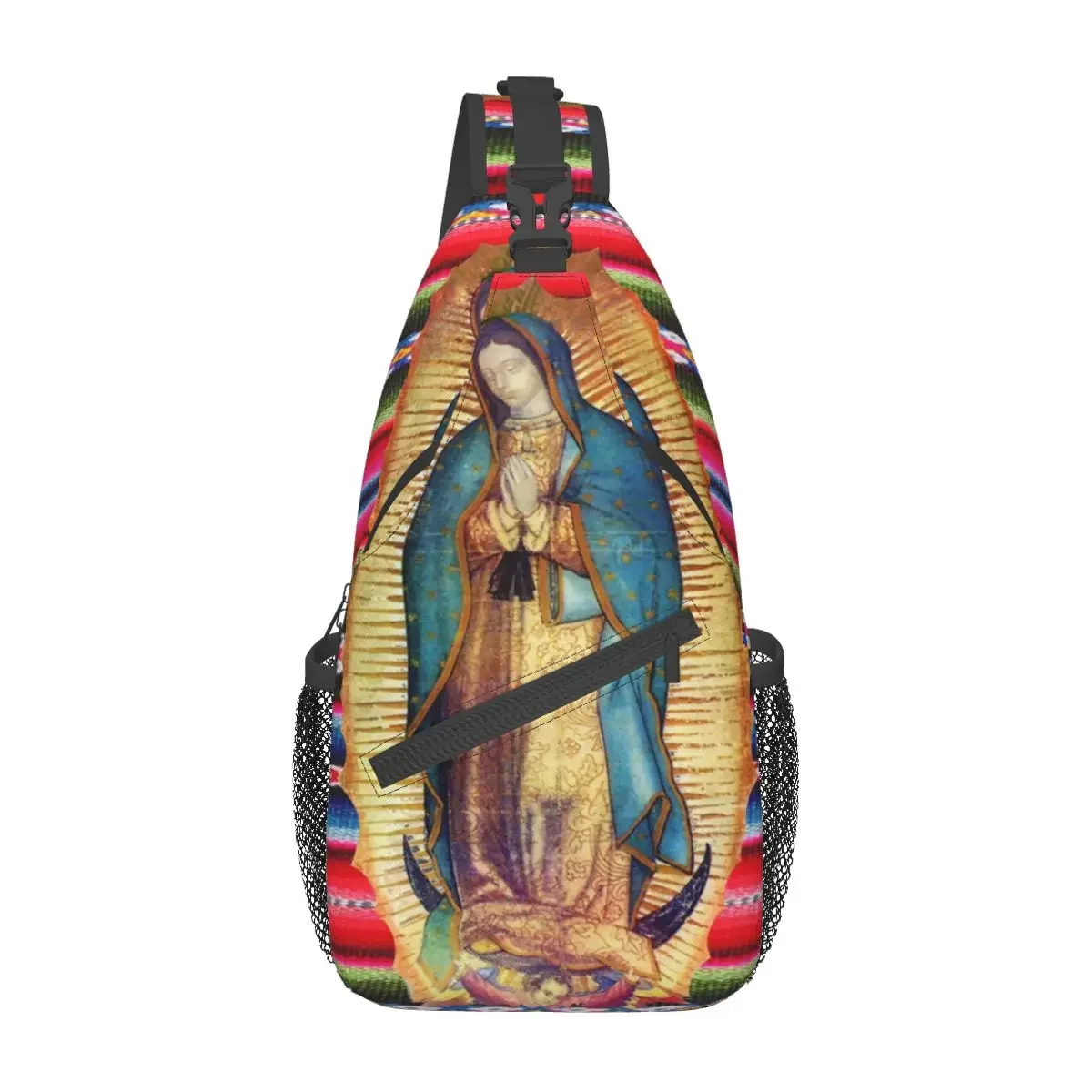 Our Lady Of Guadalupe Crossbody Sling Bag Small Chest Bag Virgen Maria Shoulder Backpack Daypack Hiking Travel Camping Satchel