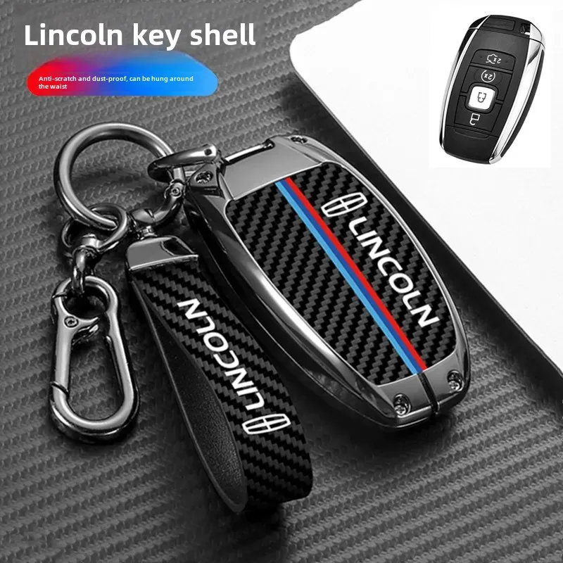 Luxury Car Key Case For Lincon MKZ Pilot MKX Flight Attendant MKC Mainland High End Buckle Car Key Protective Shell