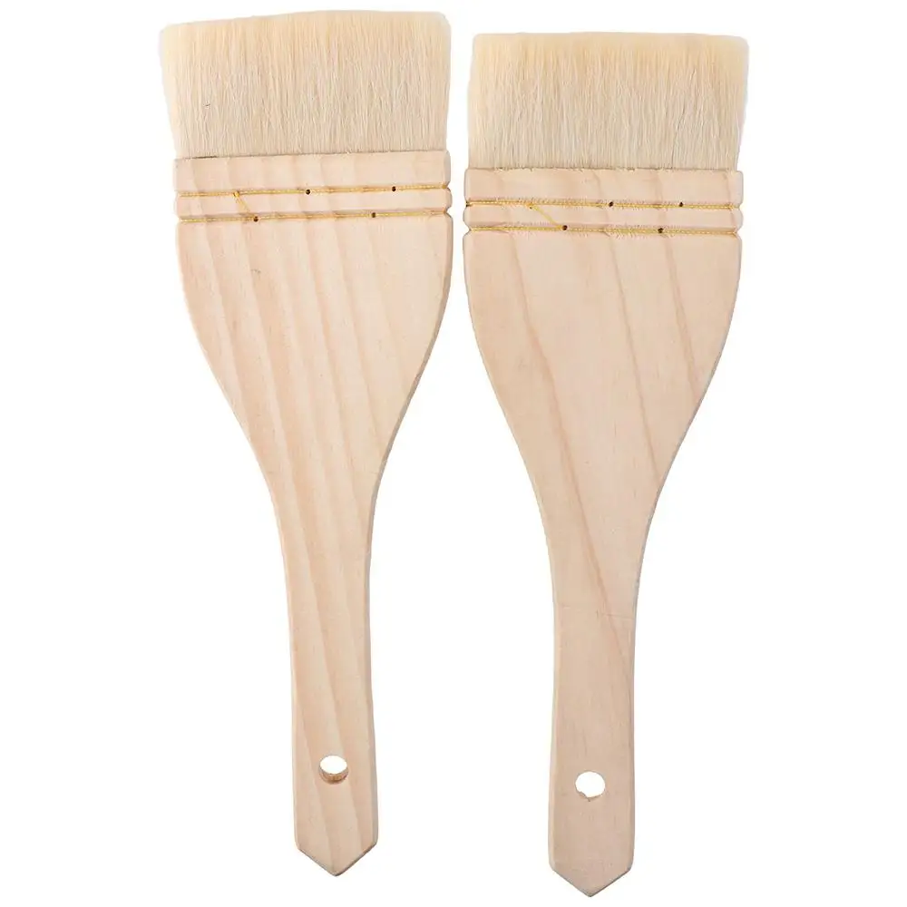 1/6pcs Wood Handle Wool Brush Baking Brush Household Barbecue Brush, Cooking Paint Tools, Hardwood Handles Pastry Brushes