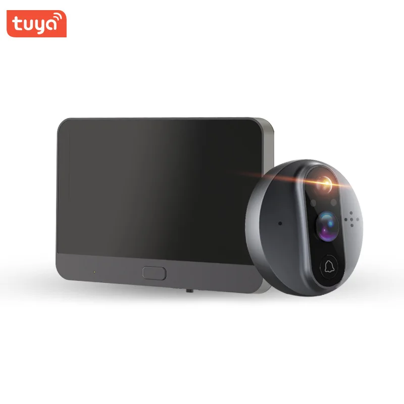 4.3 Inch Screen Wireless HD Cat's Eye Video Door Phone Tuya Intelligent Visual Doorbell Wifi Intercom Inductive Monitoring