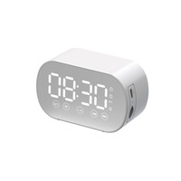 Rechargeable LED Digital Alarm Clock HD Mirror Display Portable Bluetooth Speaker Wireless Bluetooth Alarm Clock Office