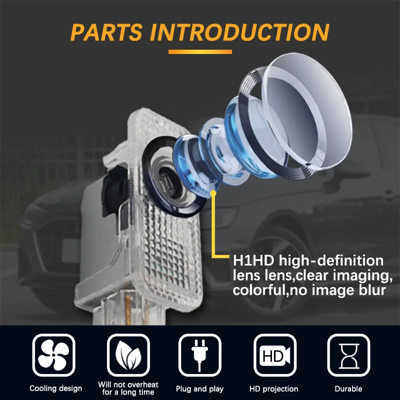 Car Accessories For VW Passat B5 B5.5 2000- 2010 2009 2008 2007 Touareg 7L Phaeton Led Emblem Lamps Car Door Welcome Lights