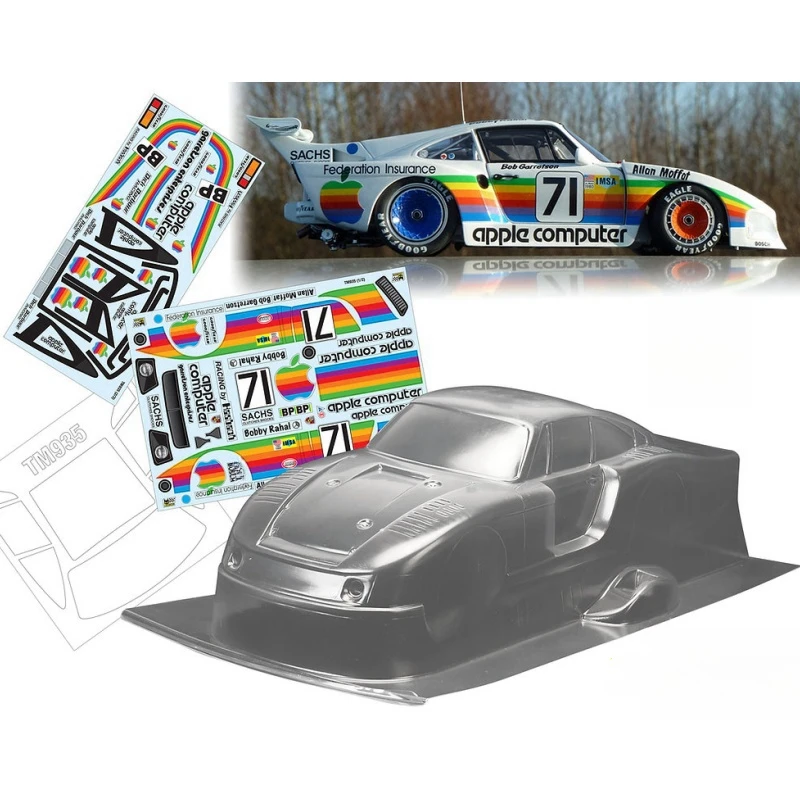 

TM935 1/10 Posche 935 Прозрачный лехаский корпус с легкими пряжками и наклейками для мини-шасси 1/10 210 мм M-шасси Tamiya