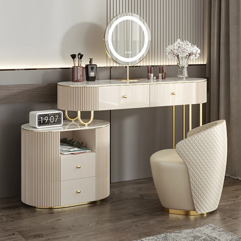 

Perfume Stand Luxury Dressing Table Storage Box Multifunctional Modern Dressing Table Woman Stool Coiffeuse Bedroom Furniture