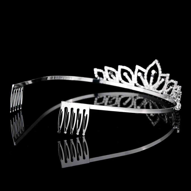 Silver Color Sparkling Rhinestone Crown Bridal Tiara Wedding Hair Accessories for Women Party Birthday Gift view 4