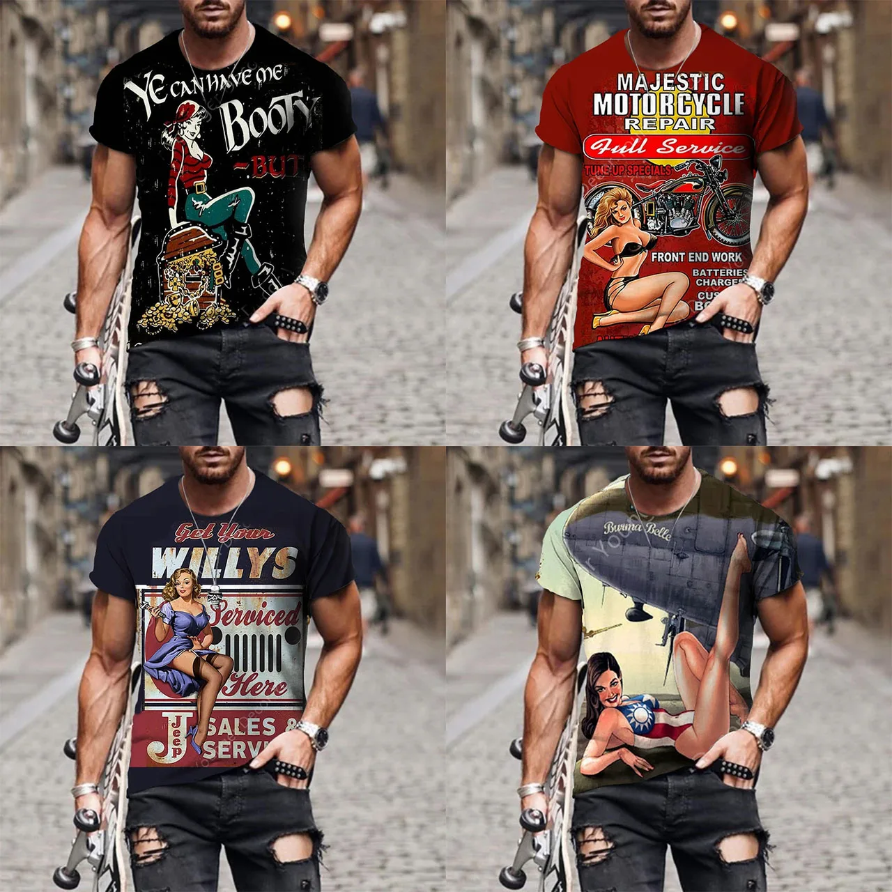 

New Men's Outdoor Sports Off-road Motorcycle 3D Digital Printed Sports Shirt Fashionable Casual Quick Drying Breathable T-shirt