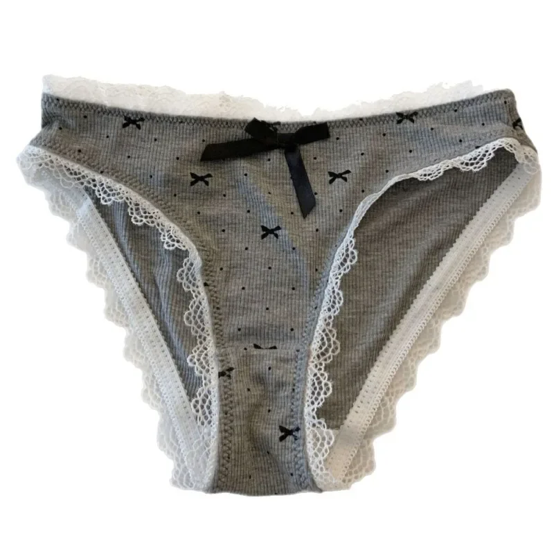 

Японские сексуальные трусики-стринги из прозрачного кружева с низкой посадкой и бантом, летнее соблазнительное белье 2026