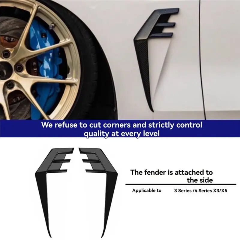A57E-Car الجانب مدخل تنفيس الكسوة الخائن الجناح درابزين لسيارات BMW 3 Series 4 Series G22 G23 X3 X5 2020-التعديل الخارجي الكربون F #3