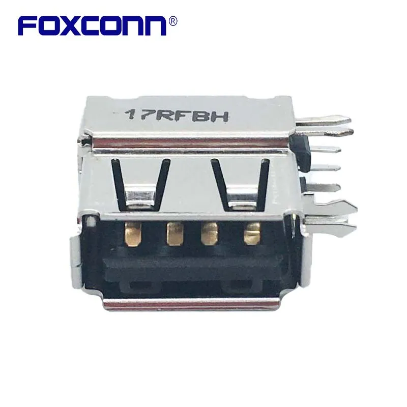 Foxconn UB9112C-C04-4F Side thrusting USB2.0 Short body Flanging 4PIN Connector