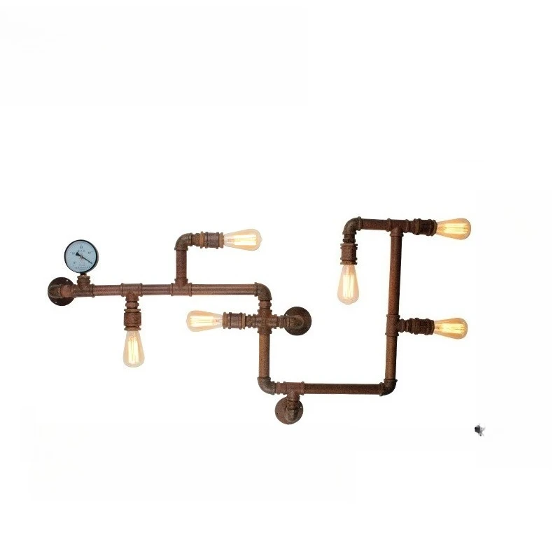 

Loft American retro industrial nostalgic creative restaurant corridor wrought iron wall lamp