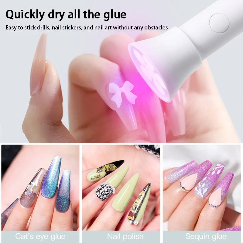 Nail Dryer Lamp UV LED Nail Light Quick Drying Light Portable For Curing All Nail Gel Rechargeable Battery Included Home