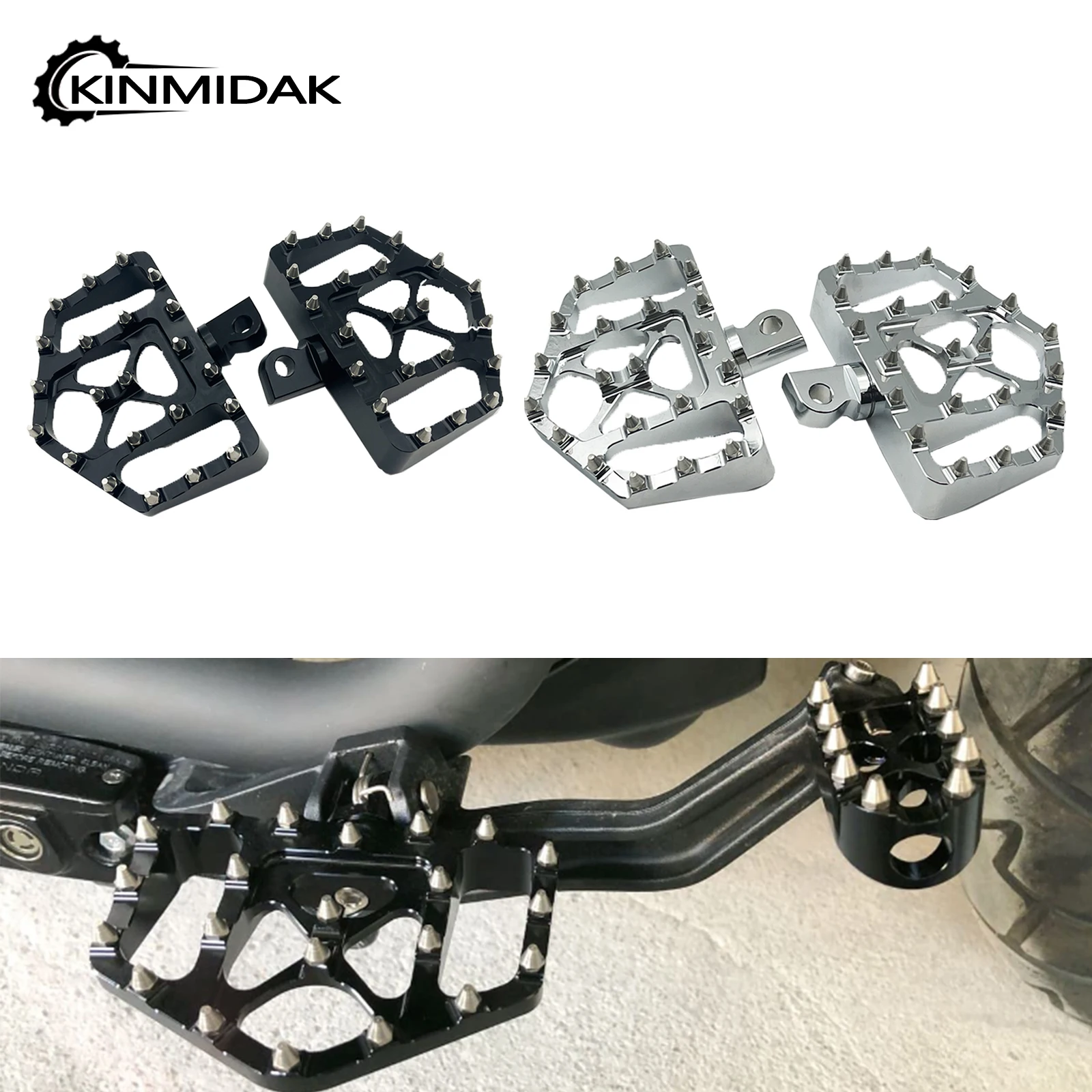 Wide Foot Pegs MX Floorboards Chopper Bobber Style Footrest Pedals For Harley Dyna Touring Road King Sportster Softail Fat Boy