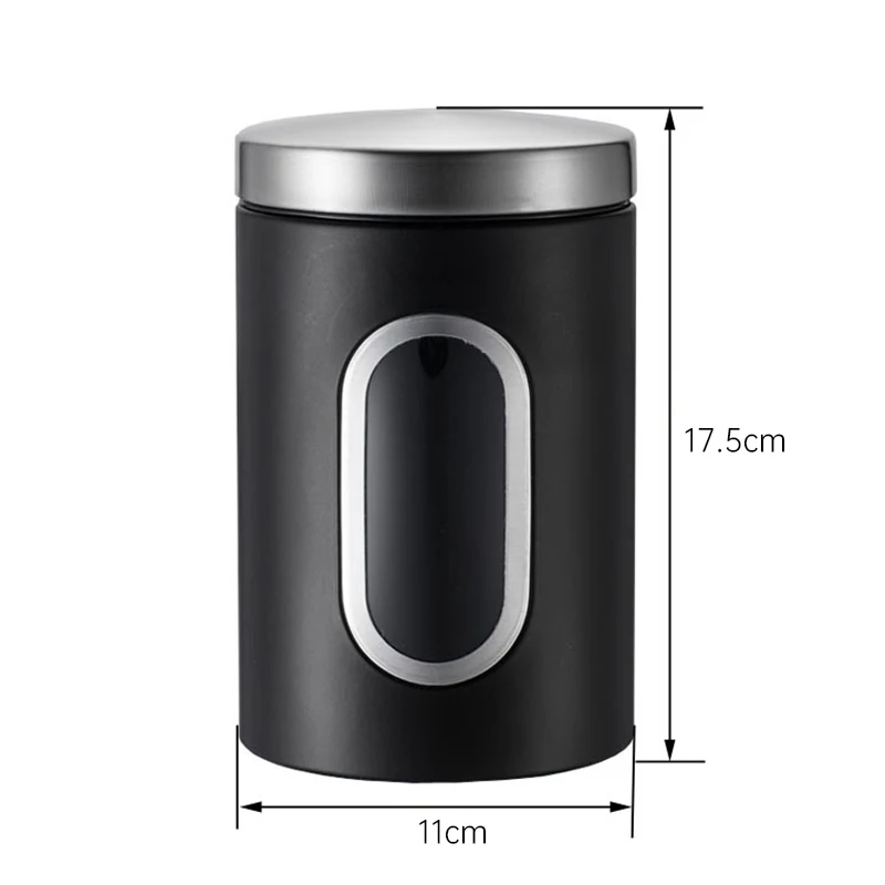 3Pcs/set Tea Coffee Sugar Canisters Storage Kitchen Stainless Steel Containers Kitchen Storage Tea Cans Nut Snacks Sealed