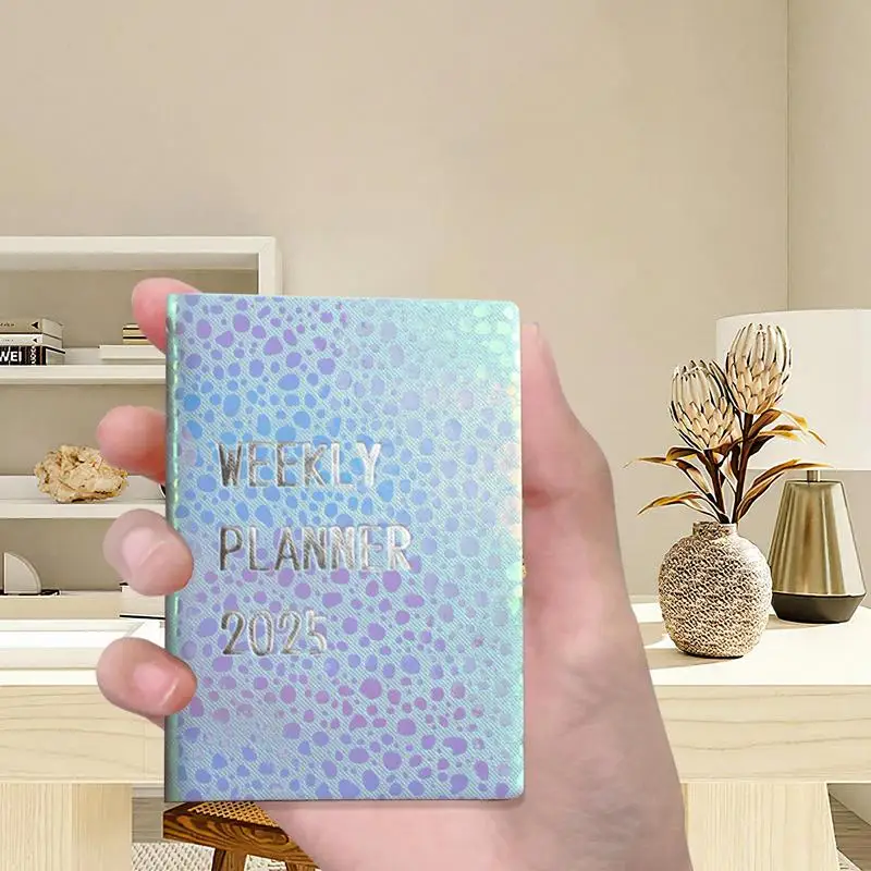 Weekly And Monthly Planner Small A7 2025 Agenda Plan Book Pocket Daily Planner Weekly/Monthly Planning Calendar Day Designer