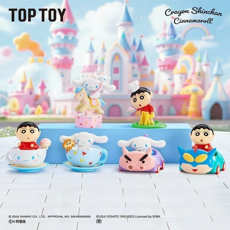 

TOP TOY Cinnamoroll X Crayon Shin-chan Wonderland Series Blind Box Cute Action Figure Children's Toy Ornament Birthday Gift