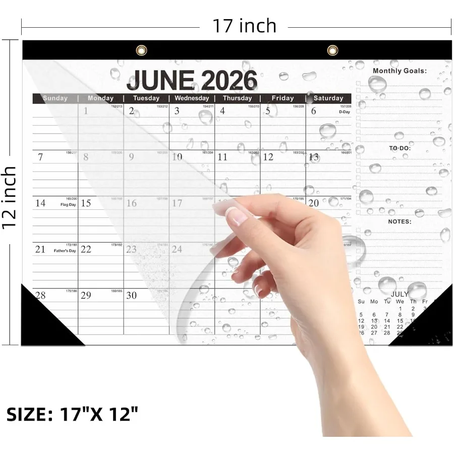 Календарь на 2026 год. Настольные календари на 20262027 Настенный календарь от 2026 до июня 202718 месяцев. Толстая бумага 17 × 12 дюймов для офиса Scho.