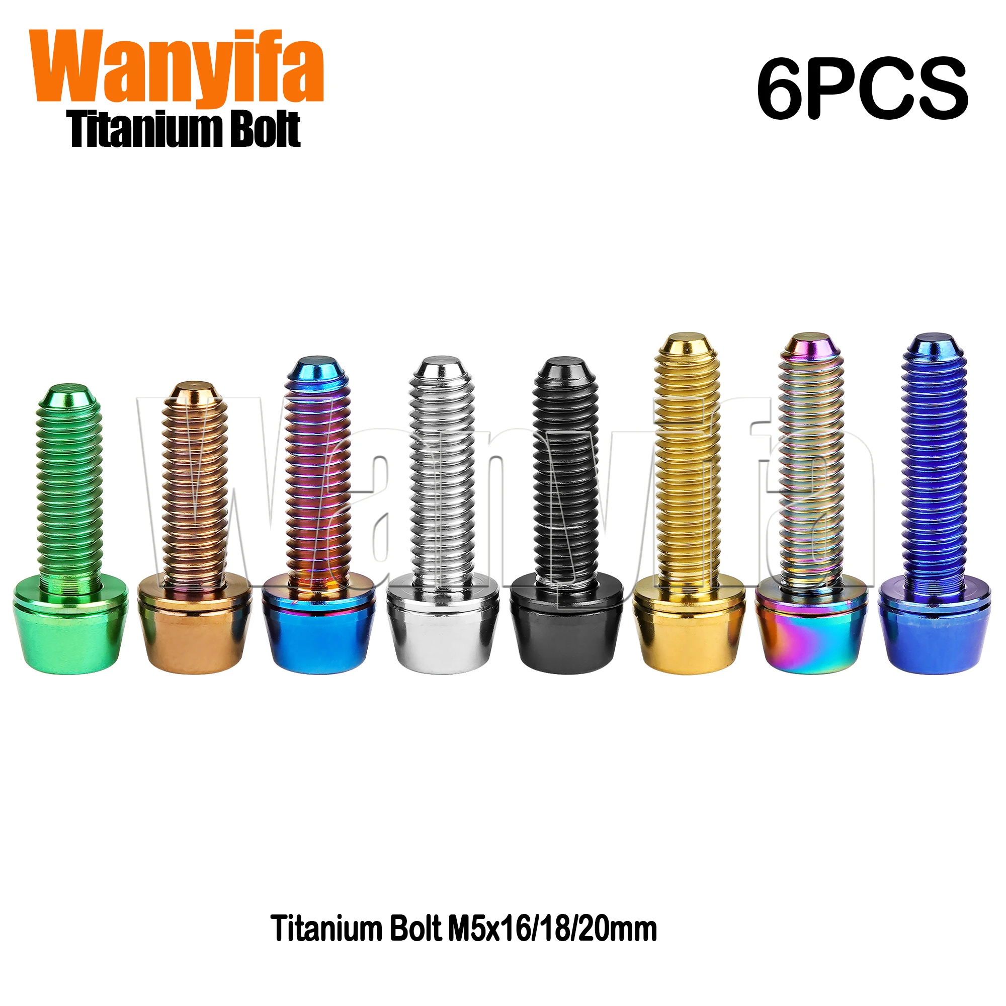 Wanyifa Titanium Bolt M5x16/18/20mm Bike Handlebar Screws with Washer  for MTB Bike Stem