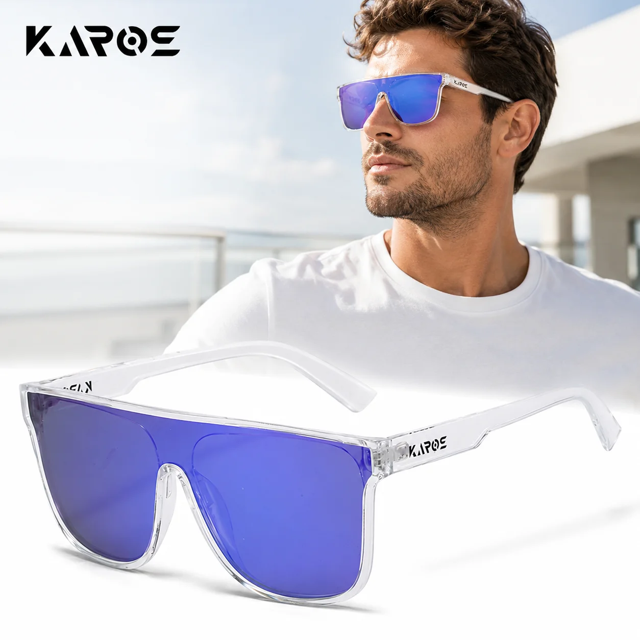 KAROS UV400 Polarized Sunglasses for Men Driving Fishing Cycling Outdoor Sports Sun Glasses YZ14BOX