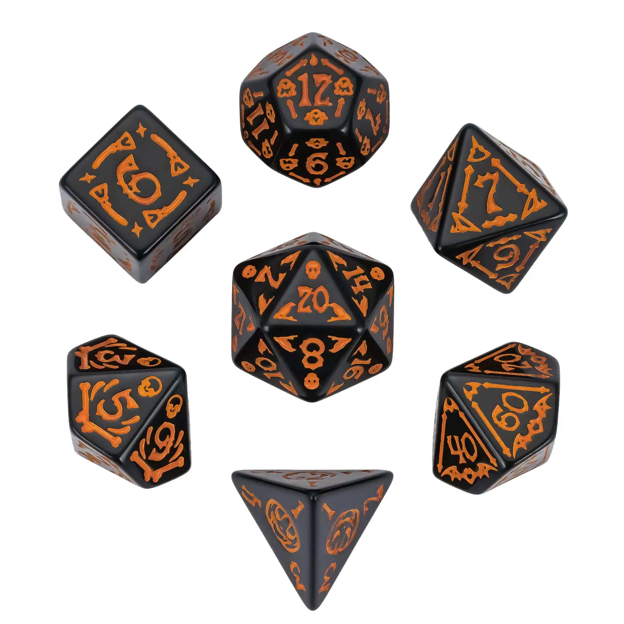 Halloween DND Dices 7Pcs/set Skull Pumpkin Bat Broom New Patterns D4- D20 Polyhedral Dice Set for D&D Role Playing Board Games