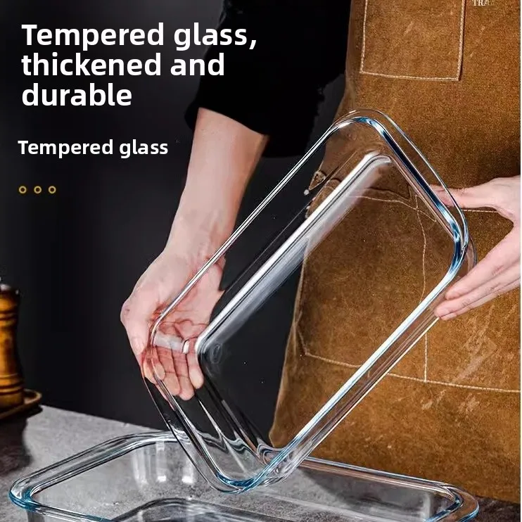 

Прямоугольный стеклянный контейнер Seood, тарелка для барбекю, холодная пластина, микроволновая печь Se, коммерческая сковорода для обжарки Fi