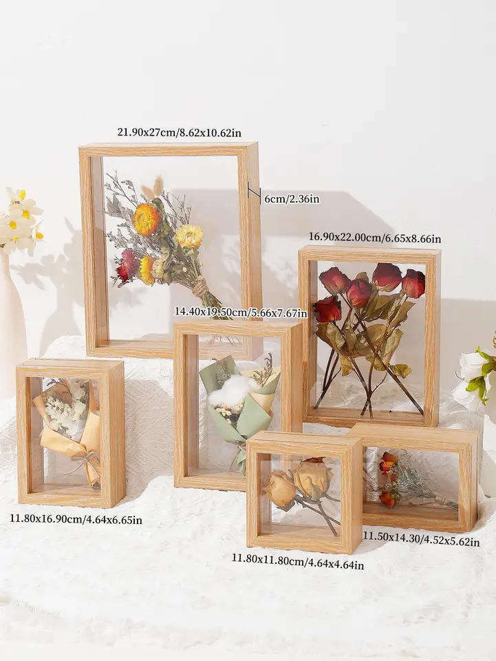 Cadre Photo ombré, boîte de Rangement Double Face en plexiglas Haute définition pour Fleurs séchées, spécimens, Artisanat, Souvenirs de bébé et Photos (Marron Noyer Cadre Photo ombré, boîte de Rangement Double Face en plexiglas Haute définition pour Fleurs séchées, spécimens, Artisanat, Souvenirs de bébé et Photos (Marron Noyer