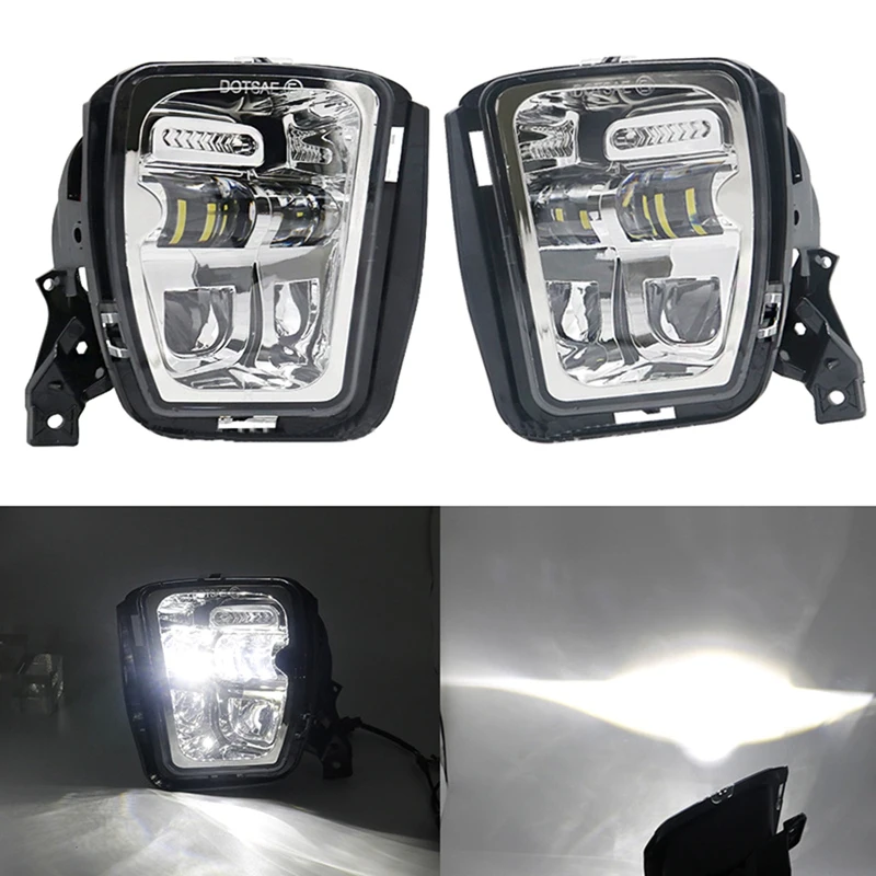 For Dodge Ram 1500 2013-2018 LED Fog Lights White DRL Bumper Driving Lamps Waterproof Car Accessories 12V