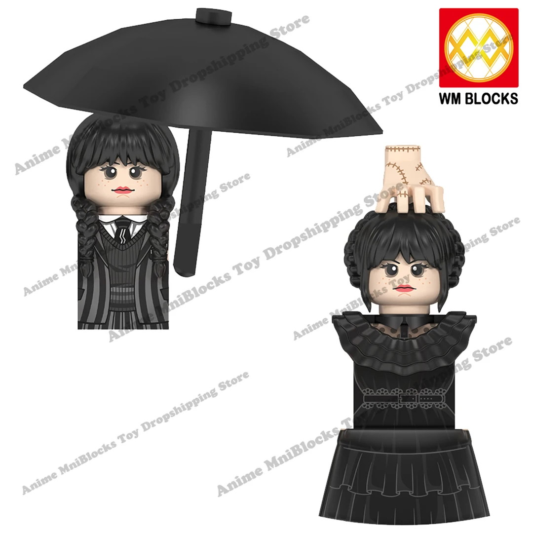 WM Blocks WM2574 WM2575 Wednesday Addams Movies Anime Bricks Mini Action Toy Figura Kids Educational Assemble Toys Dolls Gifts