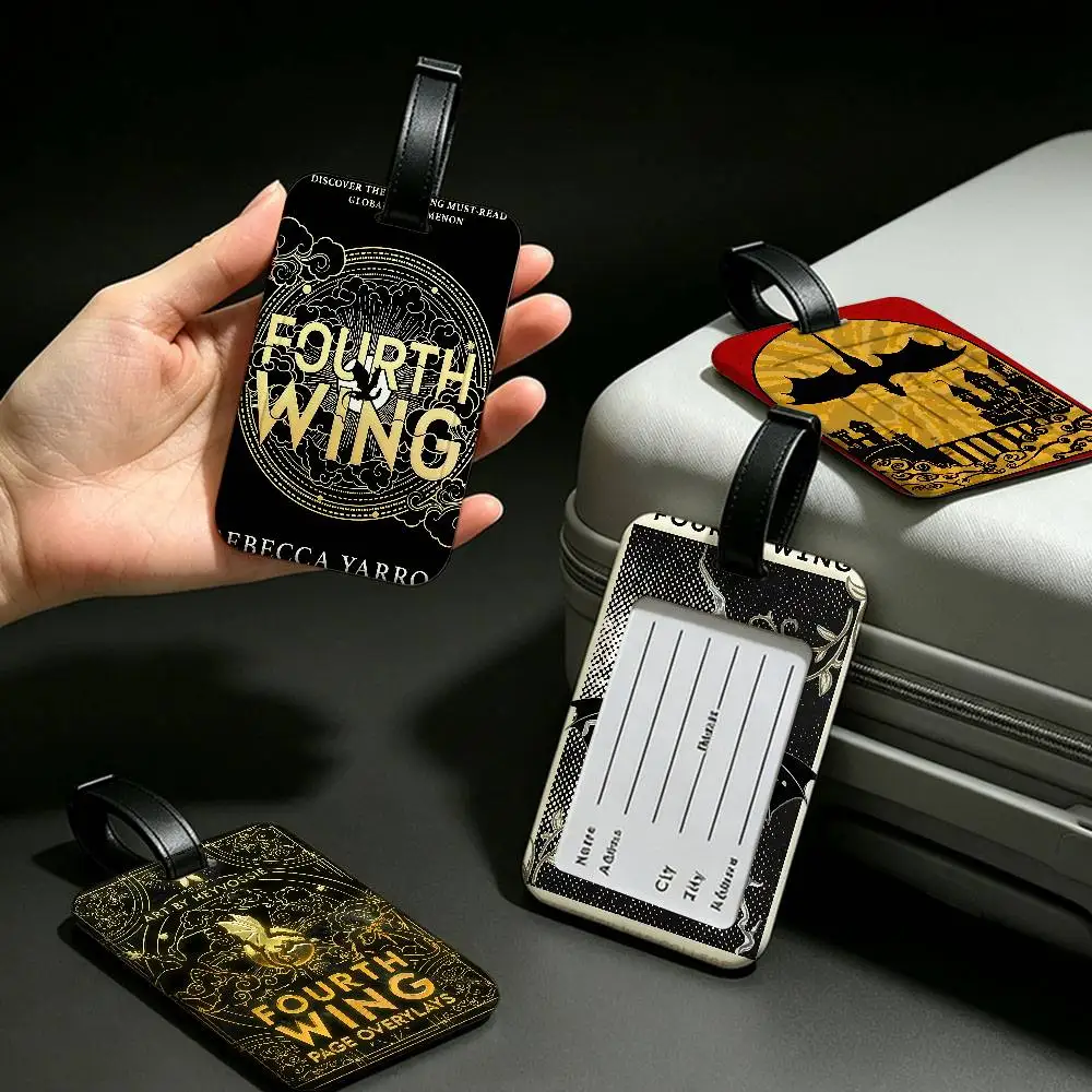 Classic Vintage F-Fourth Wing PVC Baggage Identification Tag Anti lost Information Card Holder Travel Suitcase Name Tag