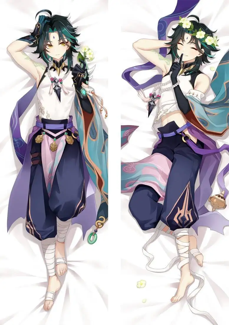 180Cm Genshin Impact XIAO Dakimakura 만화 애니메이션 Hing 바디 베개 커버 침구 귀여운 오타쿠 베개 커버