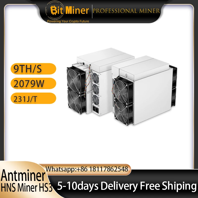 

Antminer HS3 9TH/s 8.55Th/s 2079 Вт, Майнер Handshake HNS, серверный блок блоков, Asic Miner HNS Майнер с блоком питания, чем Goldshell HS LITE