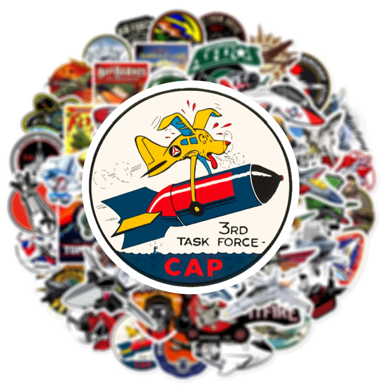 10/30/50PCS Mix Aeroplane Top Gun Cartoon Stickers Decals Skateboard Laptop Phone Helmet Car Cool Sticker DIY Waterproof Toys