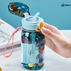 GIANXI Kids Water Sippy Cup ze słomką Cartoon szczelne butelki na wodę zewnętrzna przenośna butelka na napoje piękny kubek dla dzieci