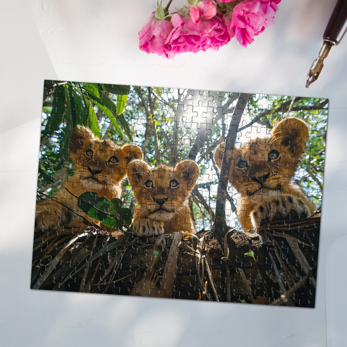 35/300/500/1000pcs Personalized Custom Photo Puzzle Leopard For Housewarming Bedroom/Living Room For Children's DayPuzzleCustomC