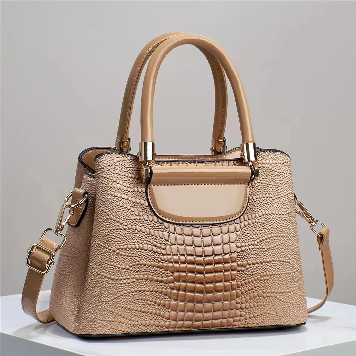 

Skin Stone Crocodile Designer Brand Full Shoulder Crossbody Bag PU Leather Women Business Bags Real Cow Handbags Purses Bolsa