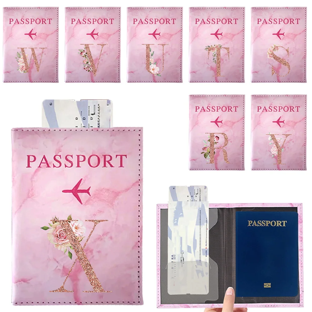 Passport Holder Air Ticket Storage Unisex Travel Accessories Portable Credit Card Passport Storage Bag Rose Gold Series