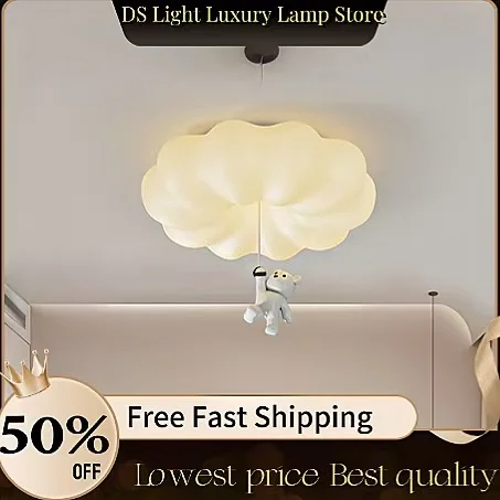 

Children's Room Ceiling Lights Pumpkin Cloud White Bear Light LED Warm Romantic Boy Girl Bedroom Baby Room Nursery Ceiling Lamps