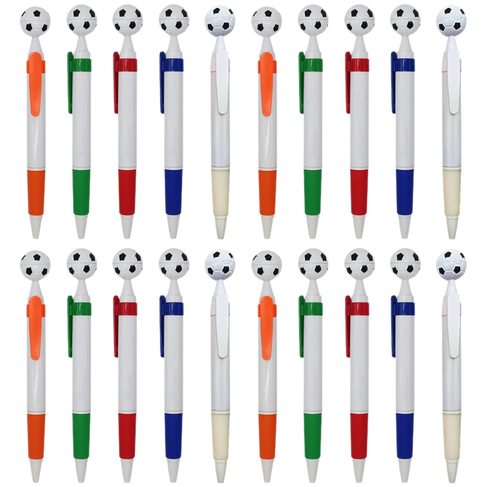 

20 Pcs Fountain Pen Football Ballpoint Student Pens Bulk Abs Soccer Goodie Bag Favors Plastic School Child Soccer Scrapbooking